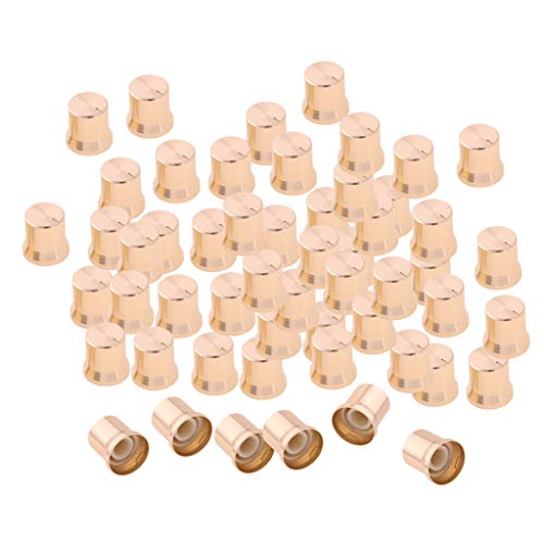 Almencla 100Pack Audio Amplifier Potentiometer Control Knobs with 6mm 1/4inch Shaft – Gold