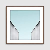 Framed Canvas Wall Art Geometric Building Canvas Prints Home Artwork Decoration for Living Room,Bedroom - 16x16 inches