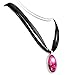 Laura Milnor Iverson Zen Siamese Cat Sakura Necklace Magenta Pink Moon Handmade Jewelry Art Pendant