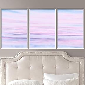 signwin 3 Piece Framed Canvas Wall Art Pink...