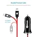 BitTrendx, Dual Rapid Smart Phone USB Car Charger With Built in Smart Cable Compatible With iPhone Xs Max XR X 8 Plus 7 Plus 6S Plus Se 6 Plus 5 5S 5c iPad Pro Air Mini 2 3 4 and Extra USB (Black)