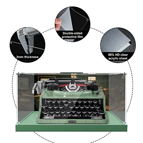 Vaodest Acrylic Display Case for Lego 21327 Ideas Typewriter,3MM HD