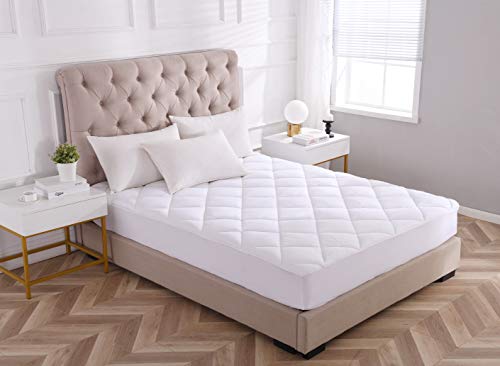 image for KASENTEX Quilted Fitted Mattress Pad and Protector Stretches Up to 18 