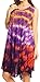 Sakkas 15803 - Nora Sleeveless Embroidered Short Tie Dye Caftan Dress/Cover up - Orange - OS
