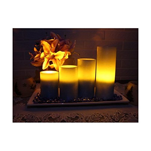 Aqua Blue Flameless Real Wax Candles with Remote 4, 5, 6, and 8Inch