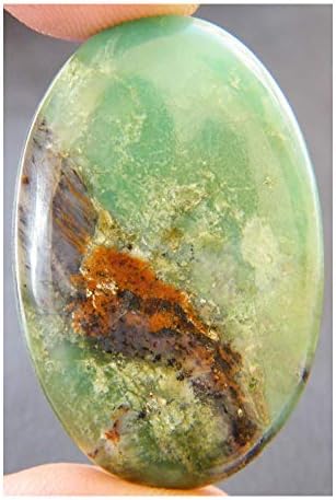 Surbhi Crafts Chrysoprase Cabochon, Natural Green Chrysoprase Gemstone 55Ct Oval Shape 38x25x7mm K-6519