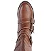 Brinley Co. Womens Regular and Wide-Calf Buckle-Strap Knee-High Riding Boot