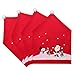 Martine Mall Xmas Chair Cap Sets, Santa Claus Clause Hat Chair Covers, Red Hat Dinner Chair Slipcovers Protector Sets for Christmas Banquet Holiday Festival Decor, Set of 4 (Xmas Chair Cap Sets, 4)
