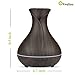Exqline 400ml Essential Oil Diffuser Wood Grain Large Capacity Ultrasonic Aromatherapy Diffuser with Timer Setting, Whisper Quiet, Vase Shape