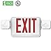 Sunco Red Exit Signs With Emergency Lights, Two Adjustable Square LED Lights, 94V-0 Fire Resistant, Backup Battery, 120-277V, Wall Or Ceiling Mount, Commercial Grade Double Sided.