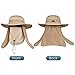 LCZTN UPF 50+ Sun Protection Cap Wide Brim Fishing Hat with Face & Neck Flap Khaki