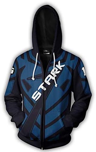 Hoodie Avengers Tony Stark Zip Cardigan 3D Print Sweater Jacket Trend Printing A-M