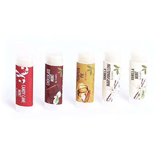 Good Earth Beauty Natural Vegan Lip Balm - 3 Pack - Candy Cane, Vanilla Marshmallow, Pumpkin Pie