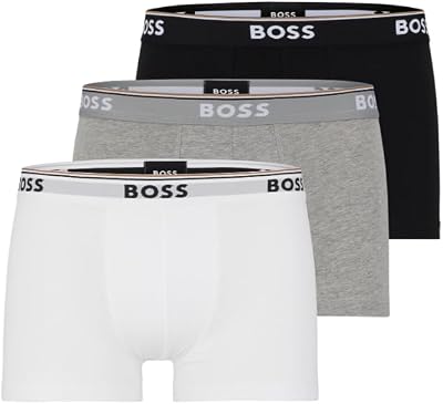 Herren 3er-Pack Shorts aus Stretch-Baumwolle, Normale Passform Badehose, Weiß/Grau/Schwarz, X-Large