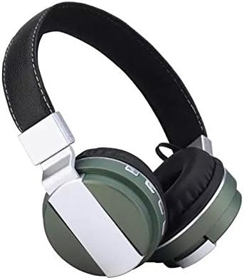 Wireless Bluetooth Stereo Headset,Foldable Over-ear Headphones Support SD Card,FM Radio,Handsfree Call Working with All 3.5 mm Music Device, Ipod, Laptop, Tablet PC, Smart Mobile Phone (Green)