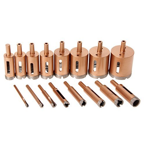 16Pcs Diamond Drill Bits, Hole Saw Router Core Bits,Masonry Glass Tile