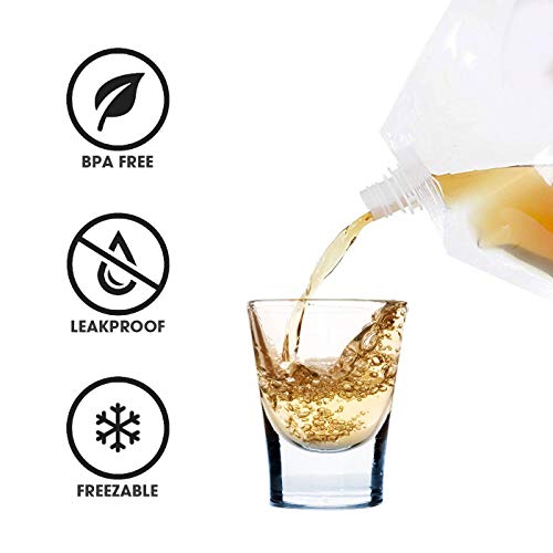 Reusable Cruise Smuggle Flasks, 9 Pack with Funnel – Non-Metallic, BPA Free Plastic Alcohol Containers to Sneak Booze – Collapsible, Undetectable – (32, 16 and 8 oz.) – by Glone