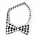 TopTie Mens Black & White Checkerboard Pre-Tied Satin Formal Bow Tie