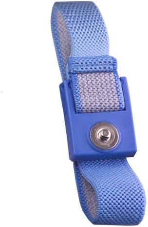 Transforming Technologies WB0016 - Fabric ESD Wrist Strap - 4 mm Snap - Blue