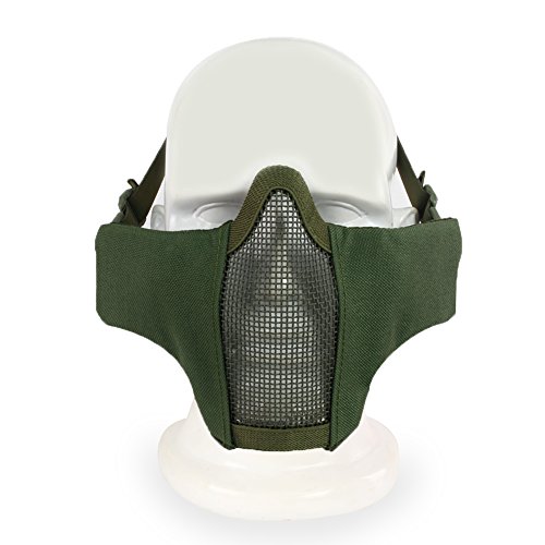 YASHALY Tactical Airsoft Mask Adjustable Outdoor Strike Camouflage Protective Metal Mesh Half Face Mask For CS/Hunting/Paintball/Shooting (MA-42-09, Adjustable) - Thumbnail 7