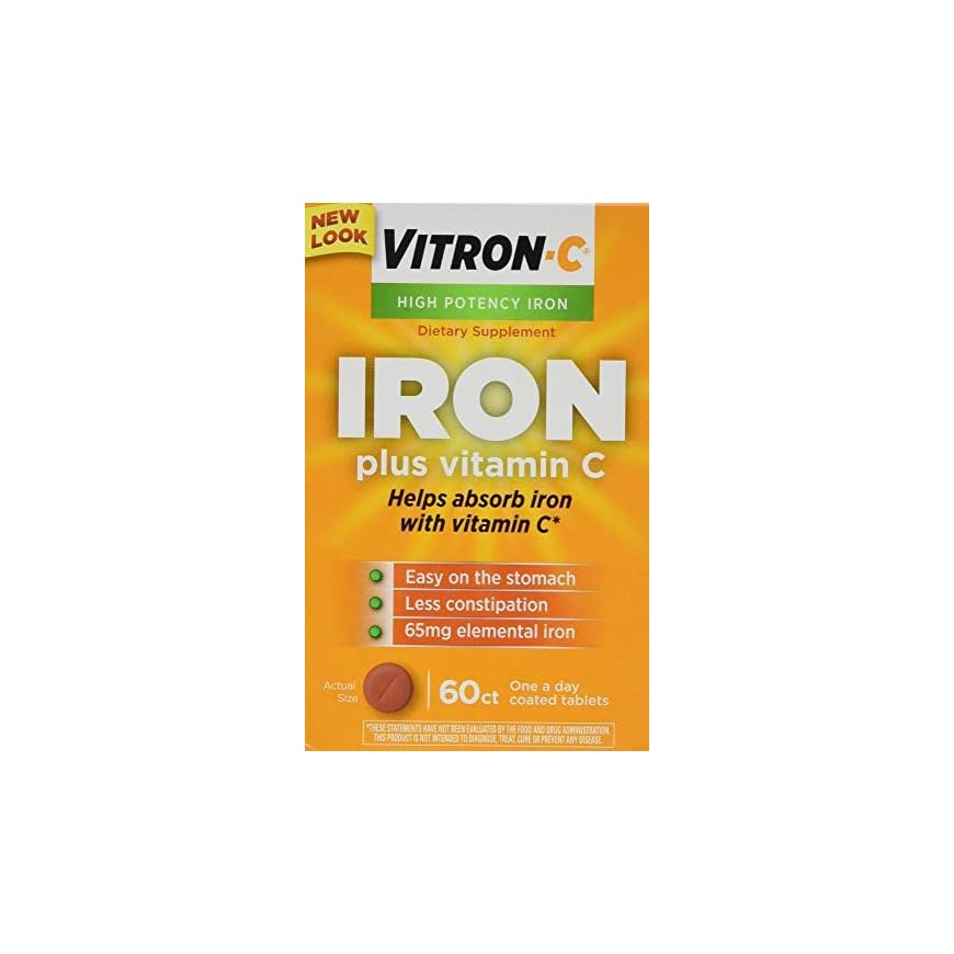 VitronC Iron Supplement Plus Vitamin C Coated Tablets 60 ct (6 Pack
