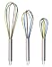 Set of 3 Stainless Steel & Silicone Whisk 8