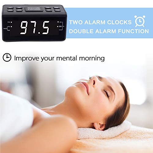 Alarm Clock Radio, Digital AM FM Dual Alarms Clocks Radio for Bedrooms - Thumbnail 2