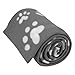 Pet/Personal Blanket-Cat/Dog Paws-Fleece-5 Foot Long-Gray w/ White Paws