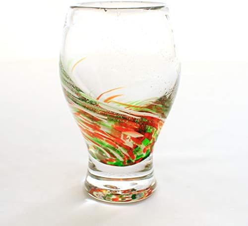 Amazon Co Jp ビールグラス ビアグラス オシャレ ギフト ビアジョッキ ビールジョッキ 琉球 ガラス グラス 蛍入り Love Starビアグラス オレンジ ホーム キッチン