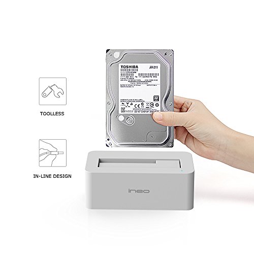ineo USB3.1 Gen1 to SATA 2.5" or 3.5 inch SSD/HDD Docking Station with Free Type c Adapter [T3527-II+]