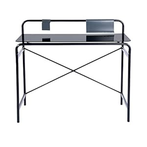 Coavas Black Glass Computer Writing Desk
