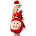 ZJchao Santa's Gift Sack Bags, 1Pc Cute 3D Santa Claus Face Red Velvet Fabric Bags for Wrapping Candys Toys