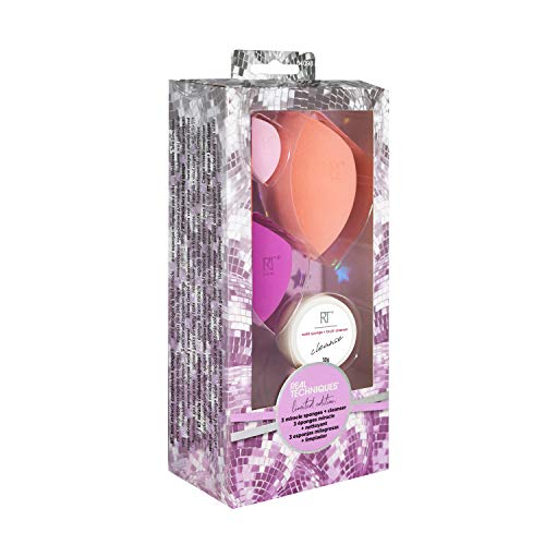 Real Techniques Miracle Makeup Blender Beauty Sponge Set with Makeup