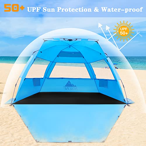 NXONE XL Pop Up Beach Tent, Deluxe Sun Shade Shelter for 4 Person, UPF