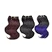 8 Inch Body Wave Human Hair Ombre Bundles T1B/purple Ombre Hair Weave 4pcs For Black Women Weave 200g/Pack Ombre Two Tone Black And Purple Blue Human Virgin Hair Extension (8Inch4pcs,Tpurple)