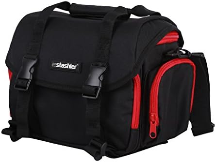 Stashler DSLR Camera Shoulder Bag Black Red