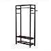 Stony Edge Wood Coat & Shoe Garment Rack and Hat Stand for Hallway or Front Door Entryway – Free-Standing Clothing Rail Hanger – Easy to Assemble – Espresso