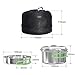 Chihee Stainless Steel 2 Pieces Kit 0.7L Frying Pan and 1.3L Pot with Lid Camping Cookware Set Folding Hand Portable Lightweight Cooking Mess Kit for Outdoor Hiking Backpacking Picnic
