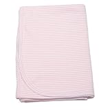 Kissy Kissy Baby Stripes Striped Blanket-White With Pink-One Size