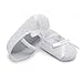 Delebao Baby Girl Infant Satin Mary Jane White Shoes Dance Ballerina Slippers (6-12 Months, Shoes & Headband)