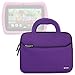 Evecase for Kids Tablet Sleeve Case, Slim Neoprene Briefcase w/ Handle & Accessory Pocket/ Ultra Portable Travel Carrying Pouch Cover - Purple