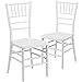 Flash Furniture 2 Pack HERCULES PREMIUM Series White Resin Stacking Chiavari Chair