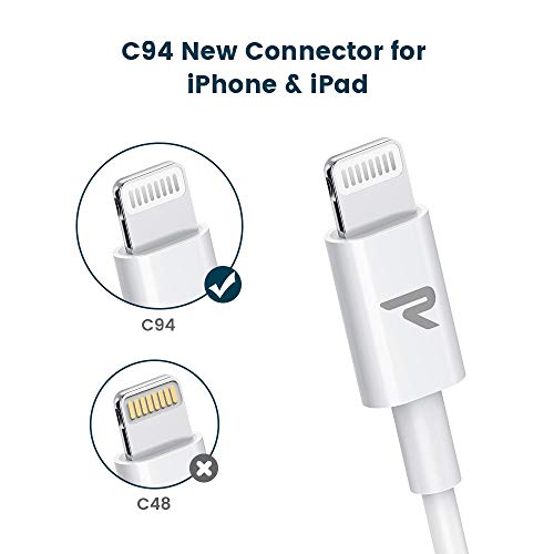USB C to Lightning Cable 6.6ft [2 Pack], RAMPOW MFi Certified iPhone