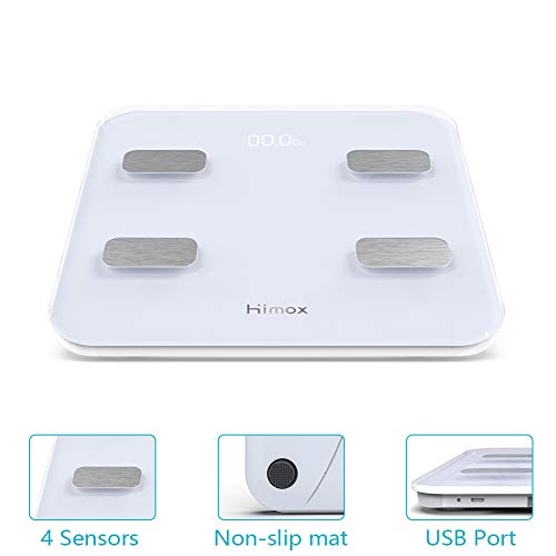 HIMOX Smart Body Fat Scale, USB Rechargeable Bluetooth Scale Bathroom