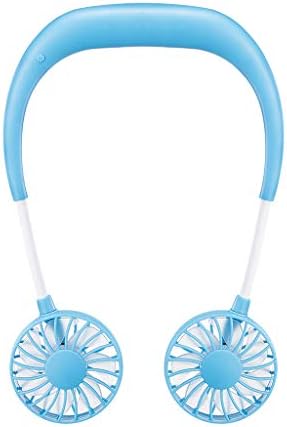 VvXx Hands-free Neck Band Hands-Free Hanging USB Rechargeable Dual Fan Mini Air Cooler Summer Portable (Blue)