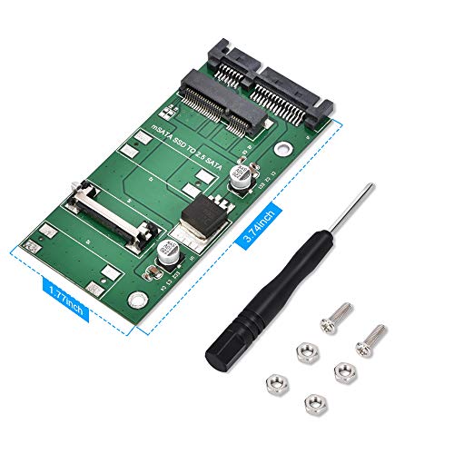 ELUTENG Msata Sata Adapter, Msata to Sata Adapter for Mini PCIe 3050mm, 6Gpbs m-SATA SSD Converter Solid State Drive Reader Card Support Laptop Desktop