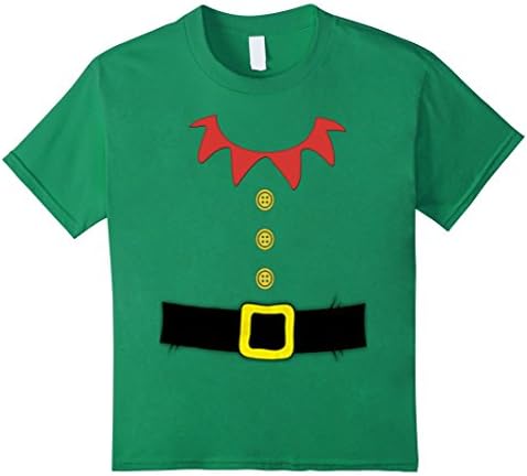 Kids Santa Elf Costume Holiday Christmas Shirt for Kids &amp; Adults 6 Kelly Green
