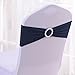 Gold Fortune 50PCS Adjustable Wedding Chair Sashes with Buckle Slider - Stretch Spandex Elastic Bands for Reception, Bridal Shower Decor - 50 Count Navy Blue Chair Bows