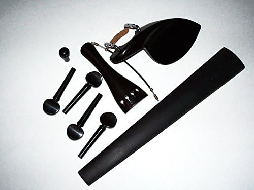 A 3/4 Violin Set of Ebony Parts: Wendling, French Pegs, End Pin, Tailpiece, Bridge Nut/Saddle, Gut VWWS