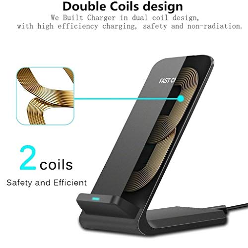 Lywey10W Qi Wireless Fast Charger Charging Pad Stand Dock Compatible for Samsung Galaxy S10e S10 S10+ for iPhone Xs Max XR X 8P